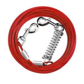 29.5FT Dog Tie Out Cable Long Dog Leash Chew Proof Lead Dog Chain with Durable Spring 360° Rotatable Clips PVC Case for Outside Yard Caming (Option: TieOutCable Red9M)
